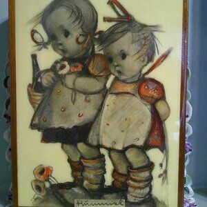 Vtg Deichert Hummel Well-Wishers II Large Wooden Music Box Plays Für Elise Works